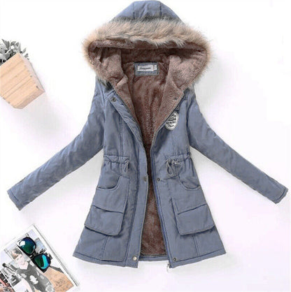 Schicke Slim-Fit Parka mit Kapuze Damen