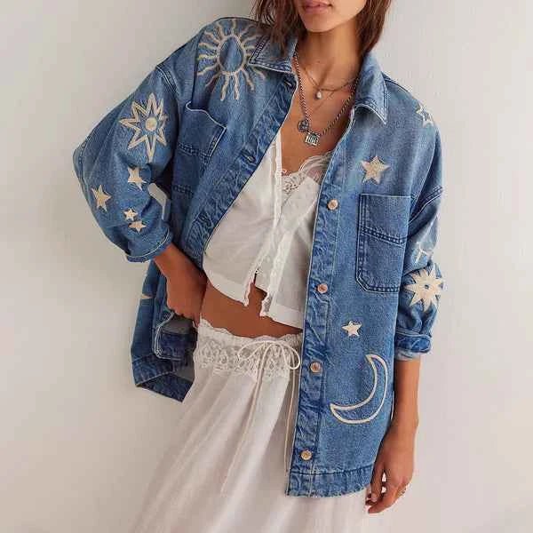 Frauen Jeansjacke Trendy Style - IdealeKleiden