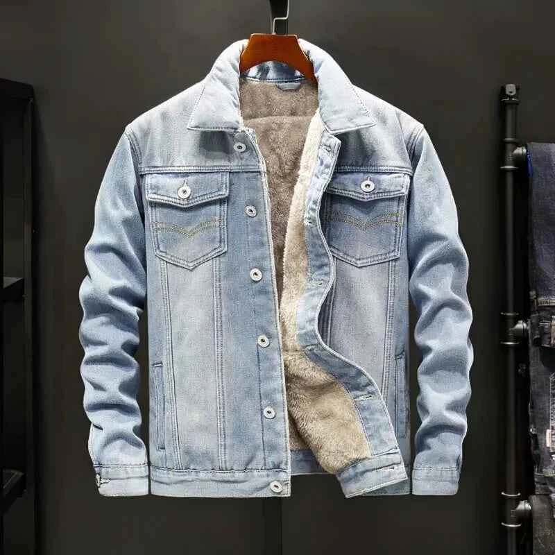 Herren Jeansjacke Warm Gefüttert