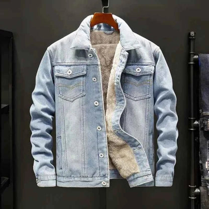 Herren Jeansjacke Warm Gefüttert