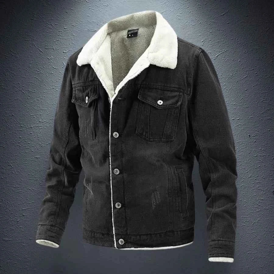 Isolierte Jeansjacke Warm Fleece - IdealeKleiden