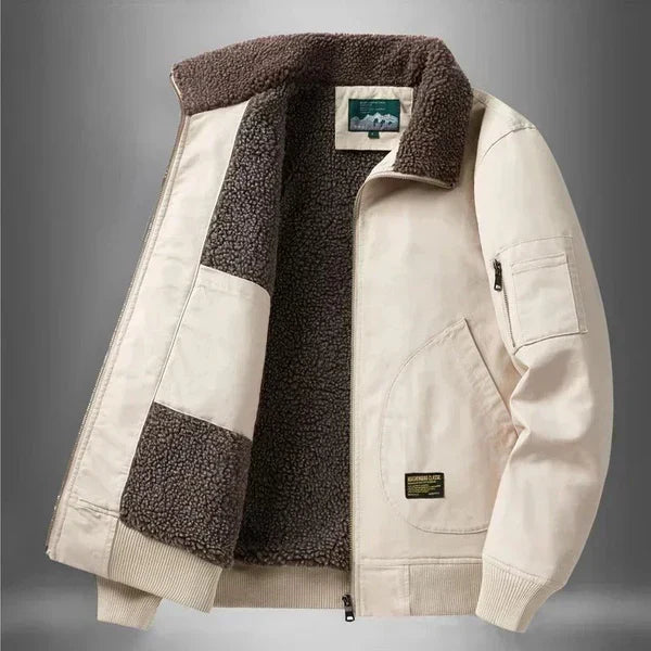 Lässige Winterjacke mit Sherpa-Futter - IdealeKleiden