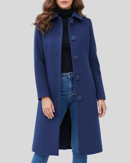 Damen Winterjacke Lang Knopfleiste Elegant