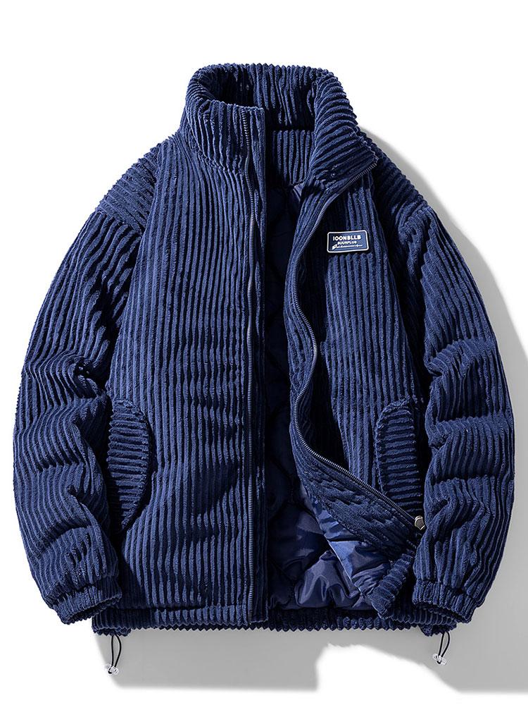 Herren Winterjacke Corduroy Steppjacke Warm