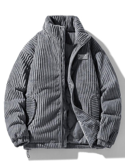 Herren Winterjacke Corduroy Steppjacke Warm - IdealeKleiden