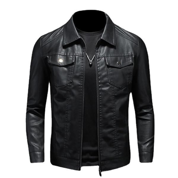 Lederjacke Herren Klassisch Mit Reißverschluss