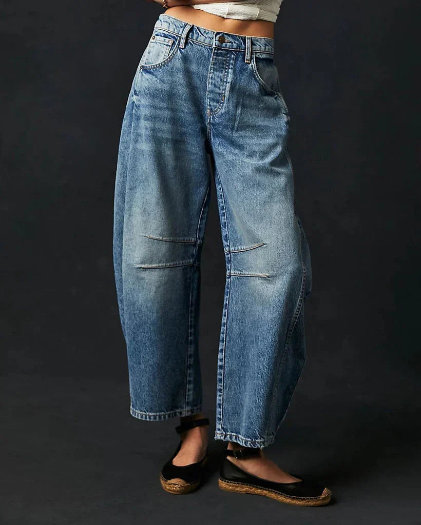 Moderne Damen Jeans Mid Rise Stil