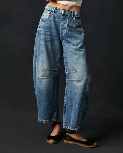 Moderne Damen Jeans Mid Rise Stil