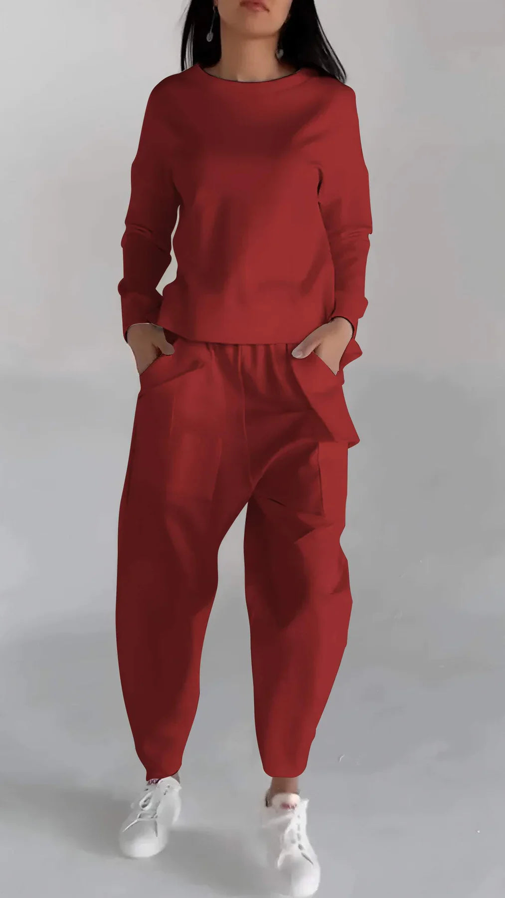 Kaschmir Zweiteiler Damen Elegant Rundhals