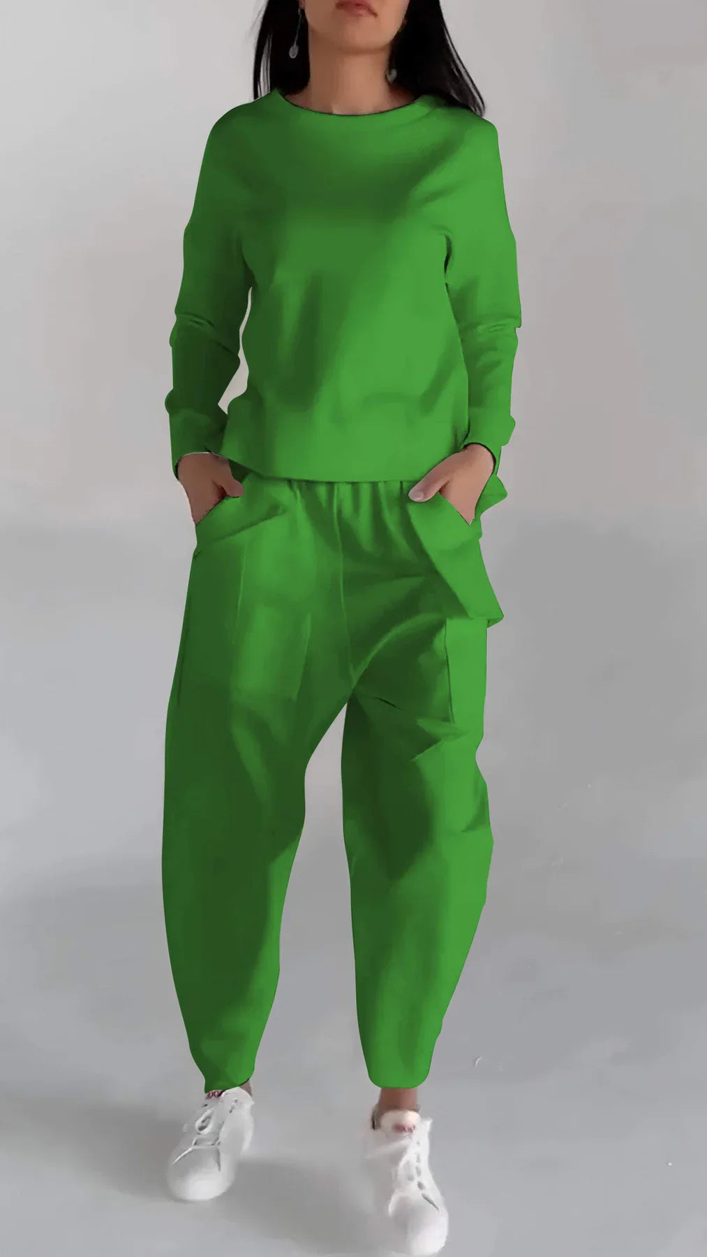Kaschmir Zweiteiler Damen Elegant Rundhals