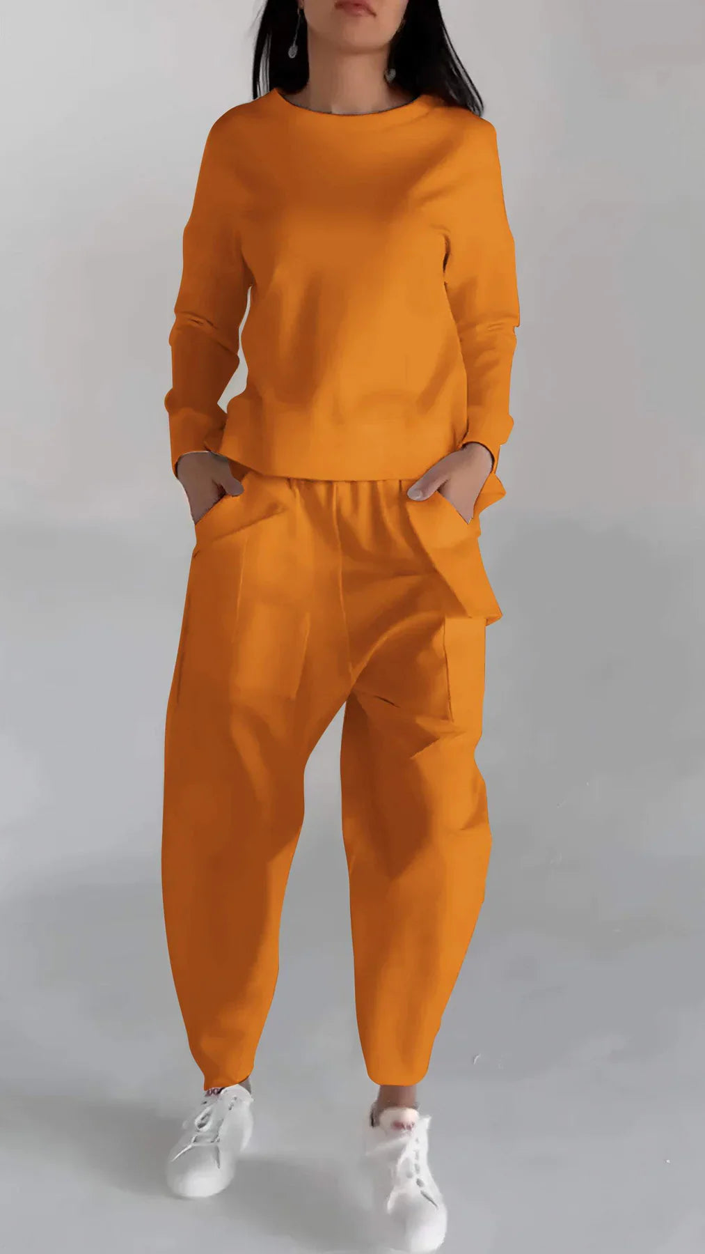 Kaschmir Zweiteiler Damen Elegant Rundhals - IdealeKleiden