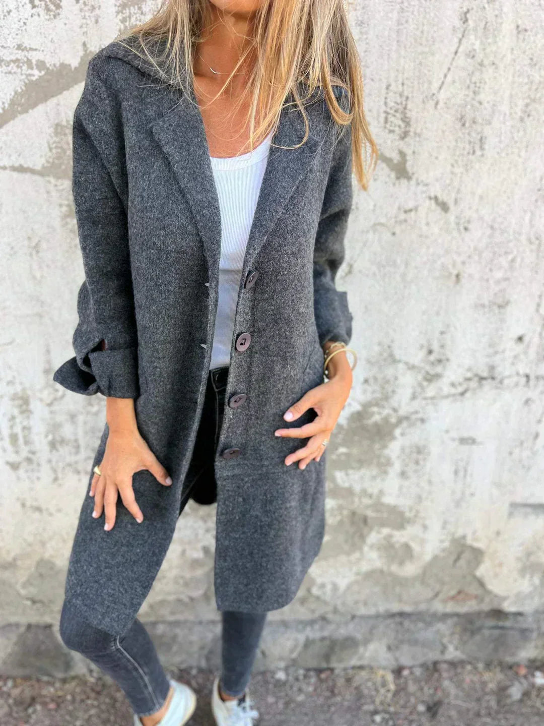 Wollmantel Damen Klassisch Elegant Warm