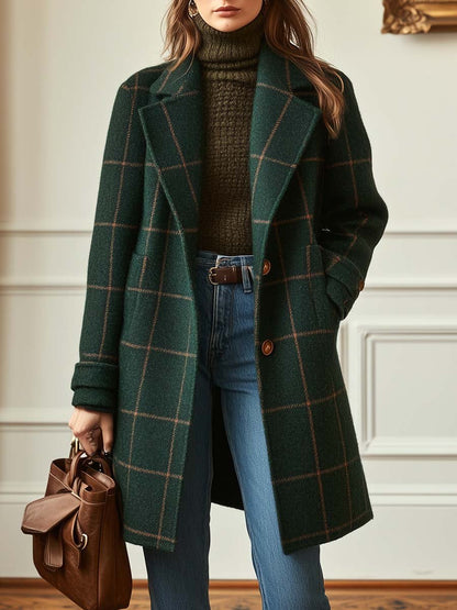 Karo-Mantel Damen Modern