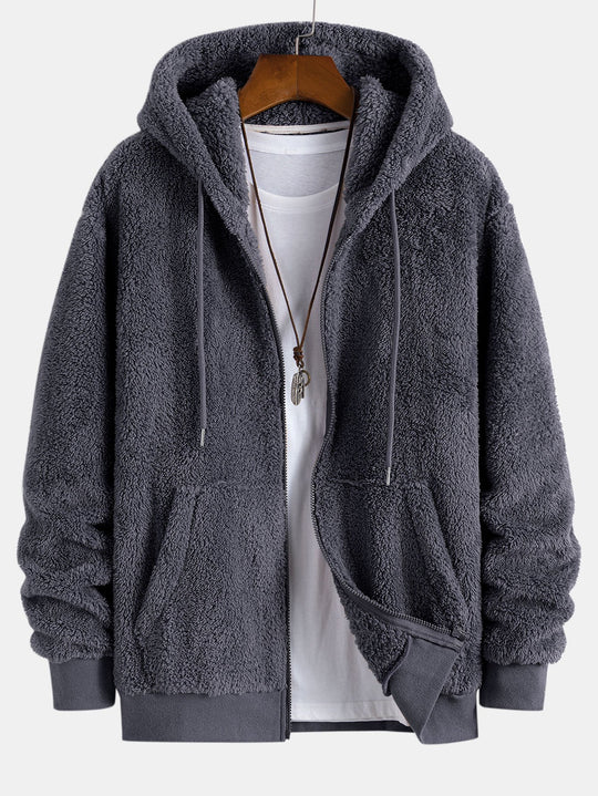 Warme Winterjacke Herren Plüsch Mantel