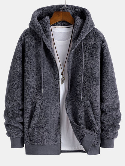 Warme Winterjacke Herren Plüsch Mantel
