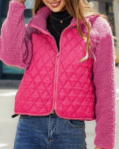 Weiche Plüschjacke Damen Reißverschluss
