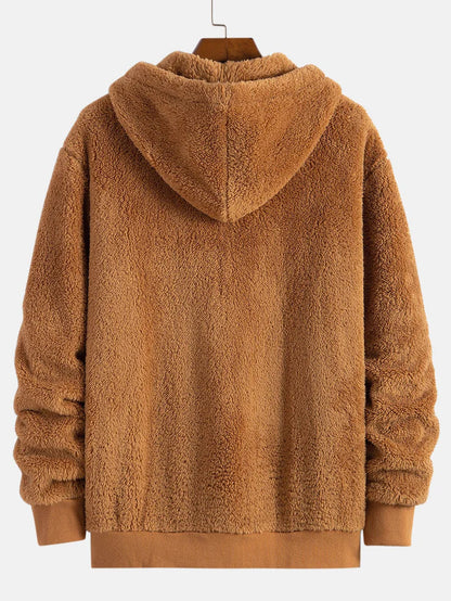 Warme Winterjacke Herren Plüsch Mantel - IdealeKleiden