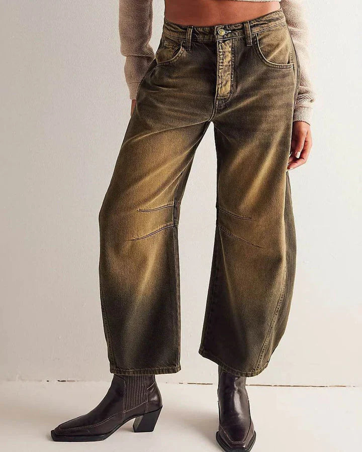 Moderne Damen Jeans Mid Rise Stil