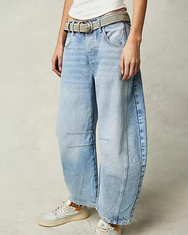 Moderne Damen Jeans Mid Rise Stil
