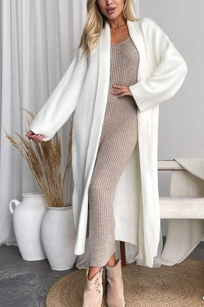 Lange Strickcardigan Weich Warm Zeitlos