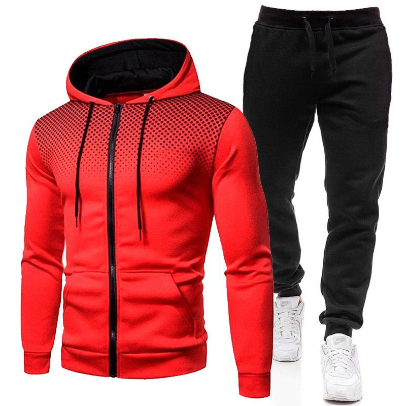 Sportanzug-Set Trainingsshirt und Hose Zip