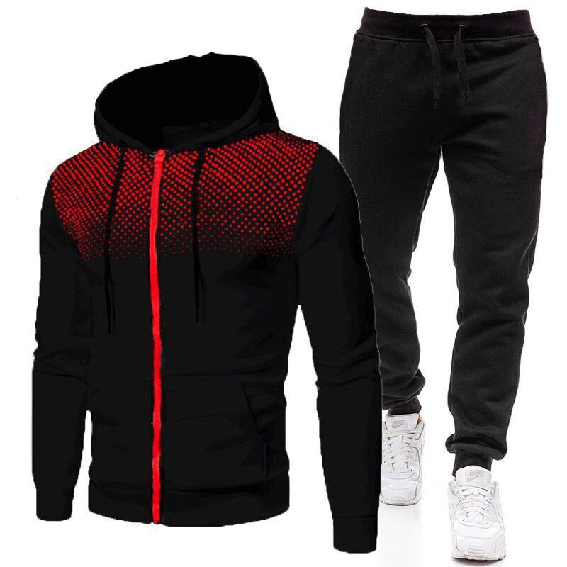Sportanzug-Set Trainingsshirt und Hose Zip
