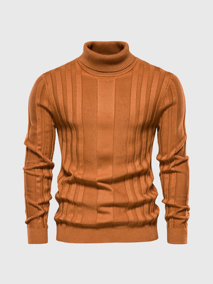 Gestreifter Rollkragen Pullover Herren