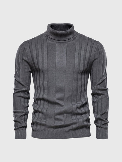 Gestreifter Rollkragen Pullover Herren - IdealeKleiden