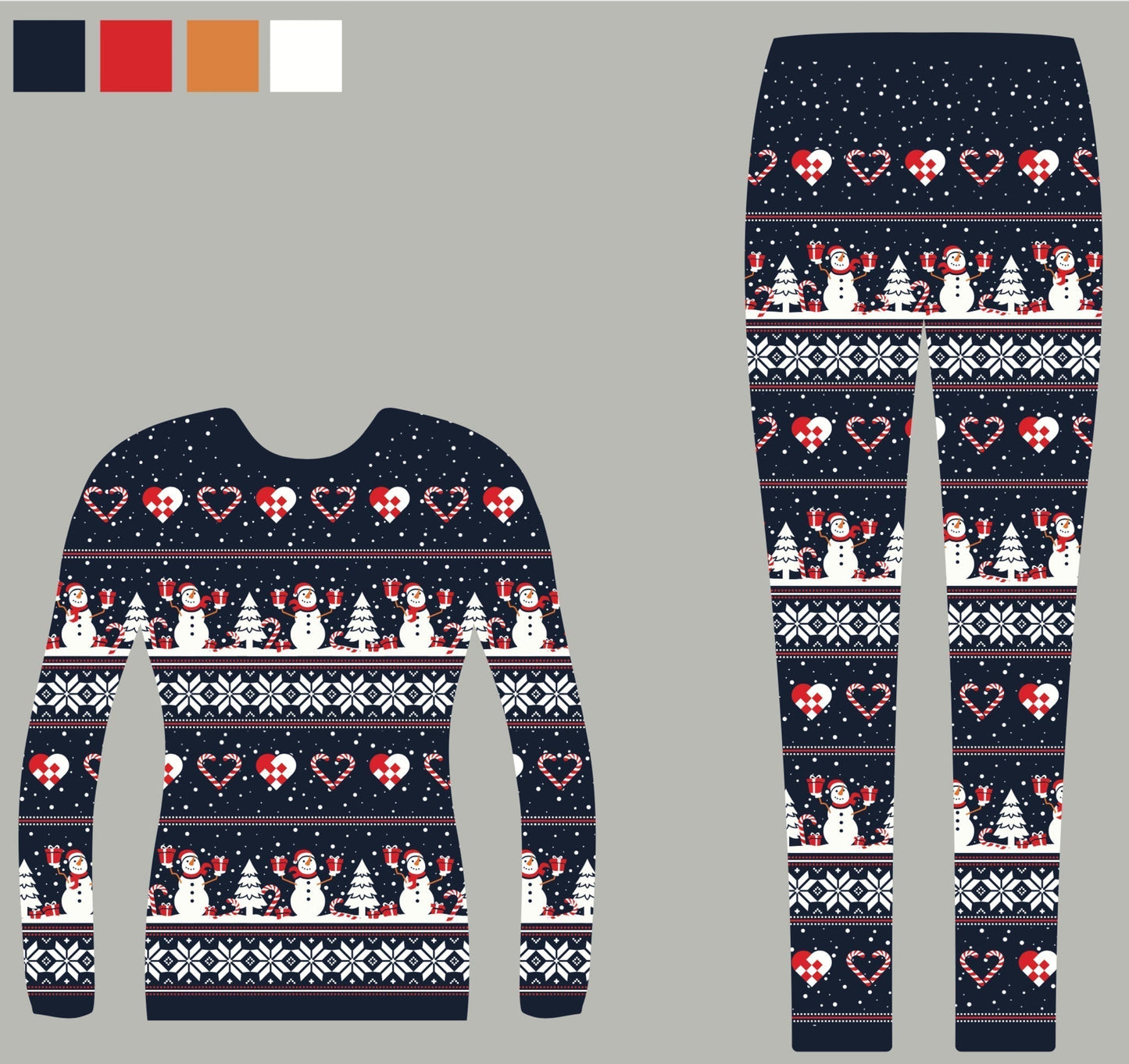 Weihnachts-Pyjama Herzförmig Blau - IdealeKleiden