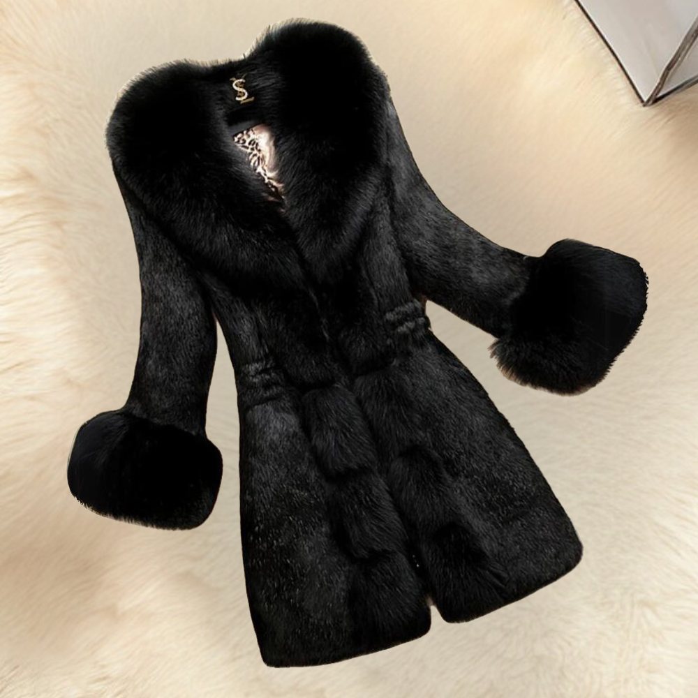 Winter-Mantel Damen Pelz-Look Elegant