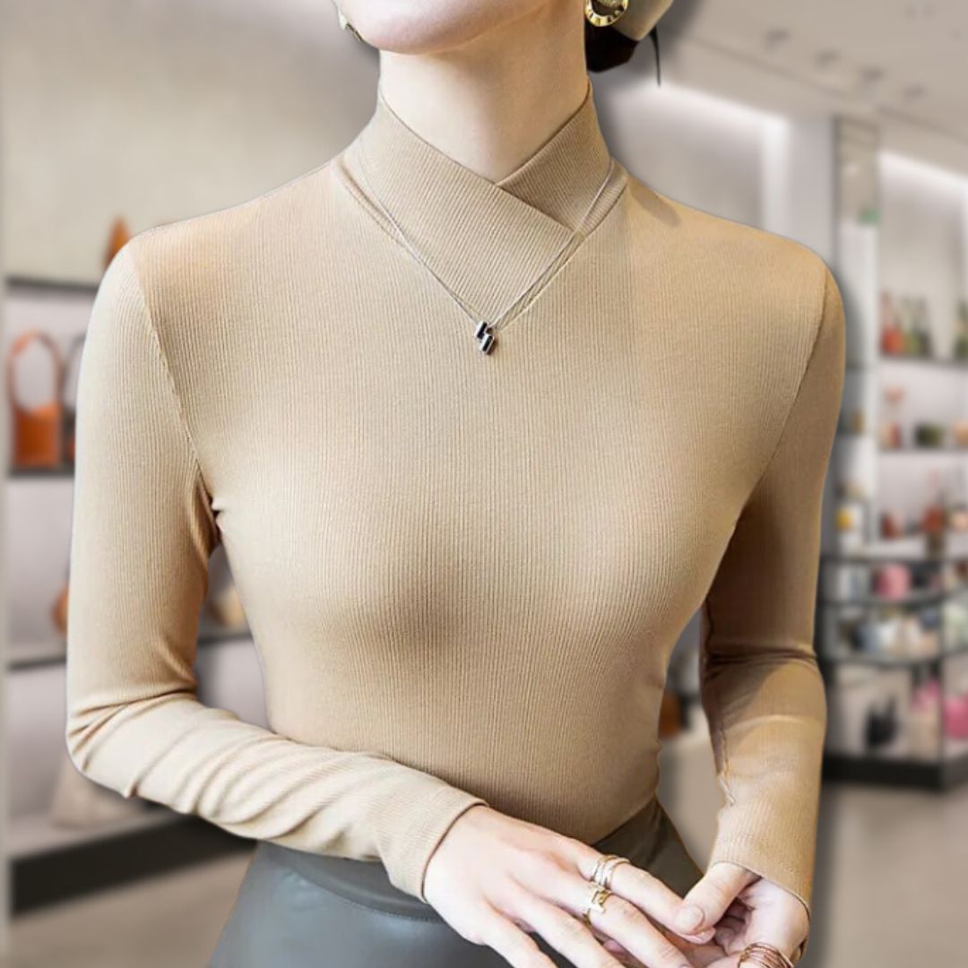 Weiche Damen Rollkragenpullover mit Spitze
