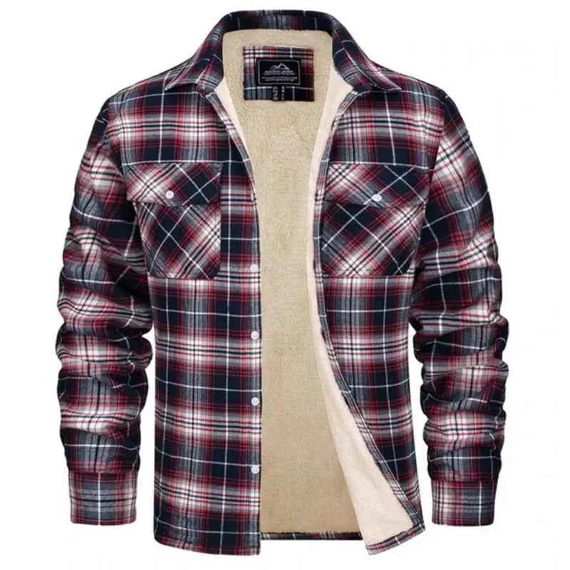 Herren Flanellhemd Kariert Schwarz Beige