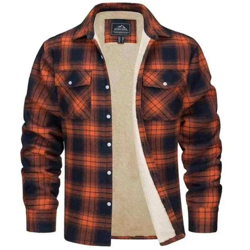 Herren Flanellhemd Kariert Schwarz Beige