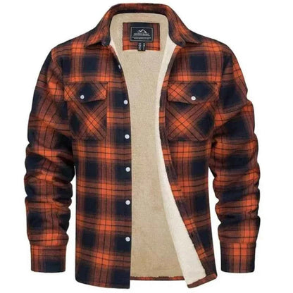 Herren Flanellhemd Kariert Schwarz Beige