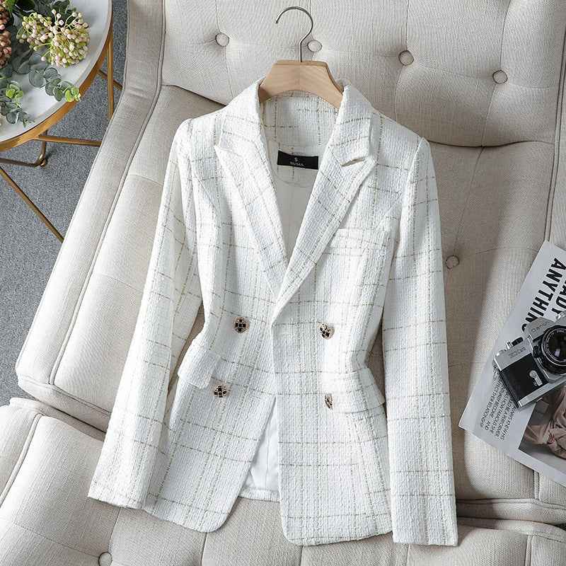 Stylischer Damen Blazer Karomuster - IdealeKleiden