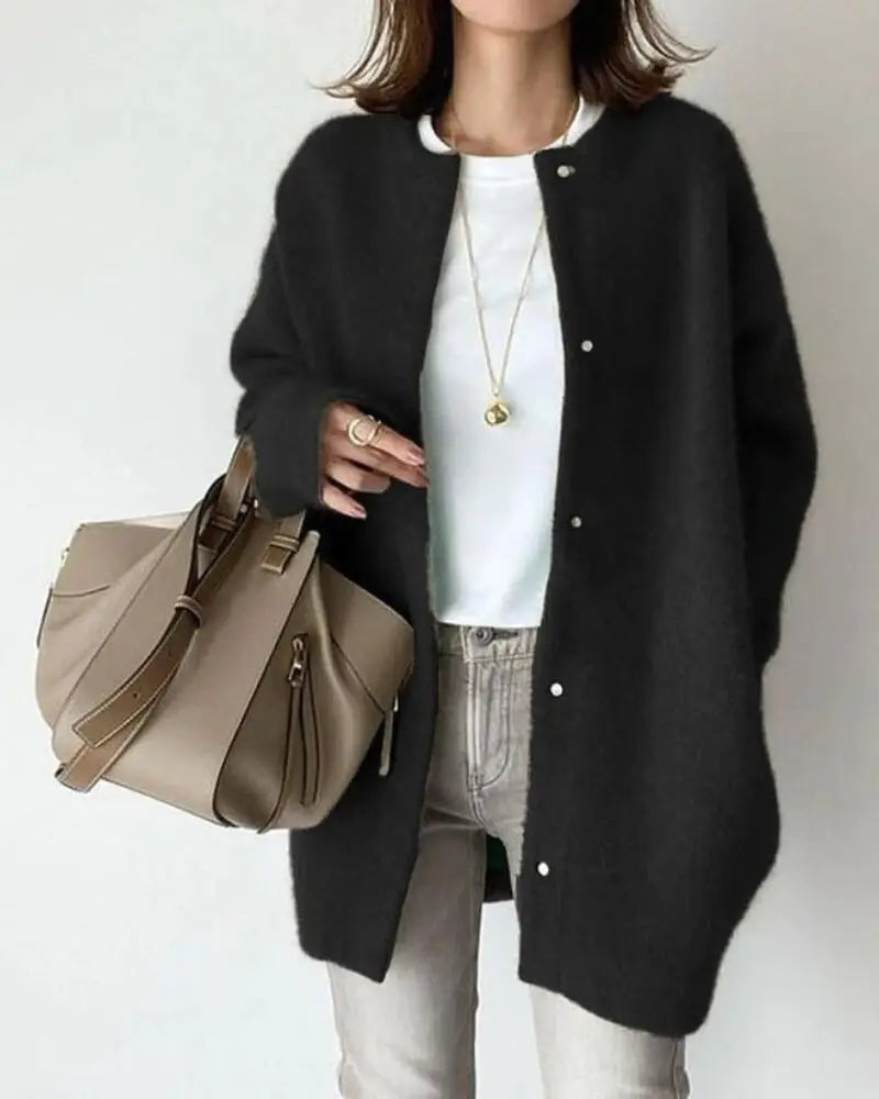 Herbst Cardigan Damen Wolle Warm
