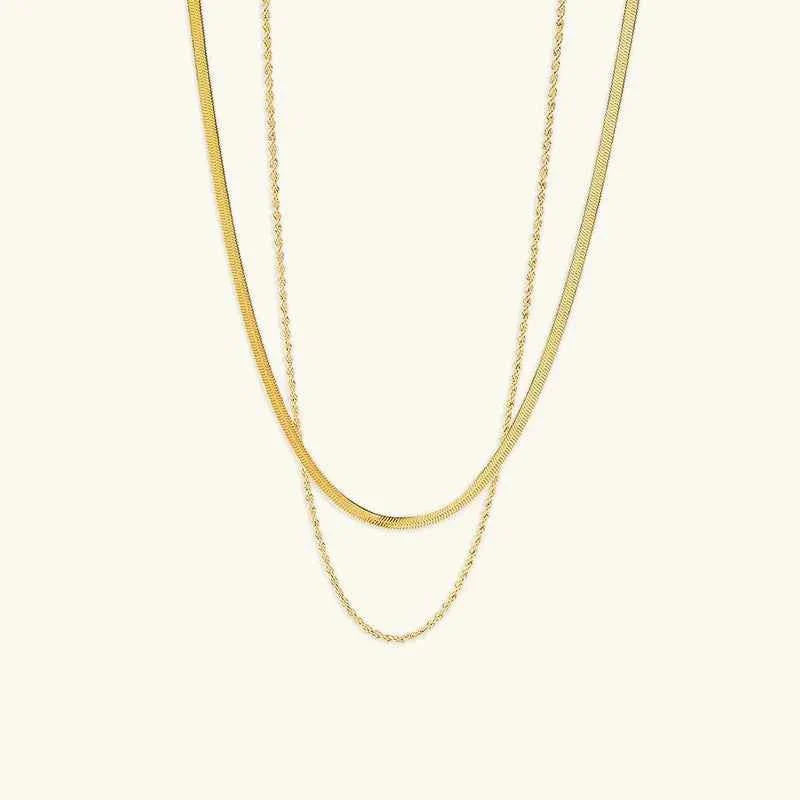 Goldene Halsketten Set Layering Schmuck - IdealeKleiden