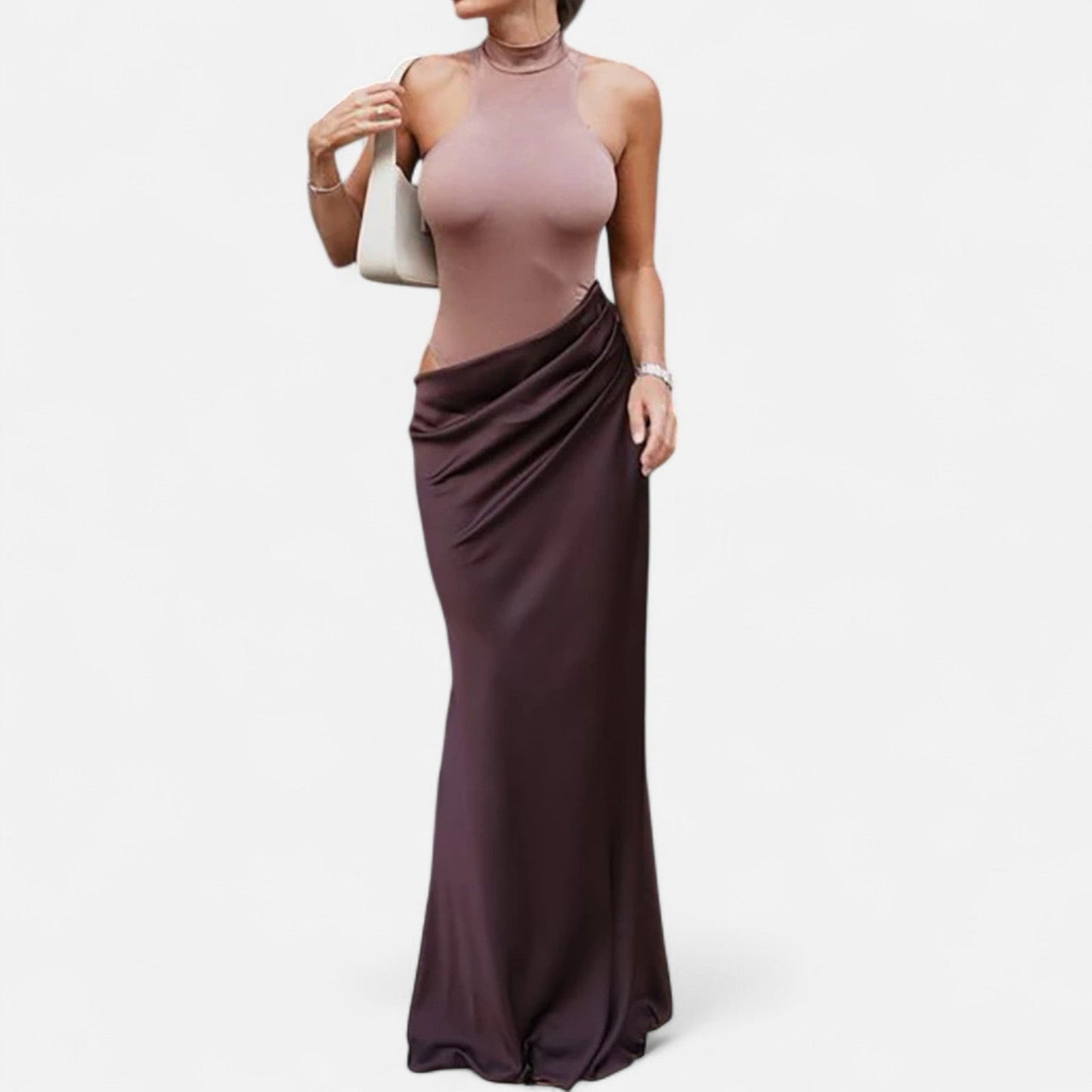 Damen Maxikleid Mit Cut-Out Neckholder Sommerkleid