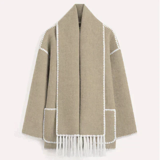 Damen Winterjacke Schal Modern Elegant
