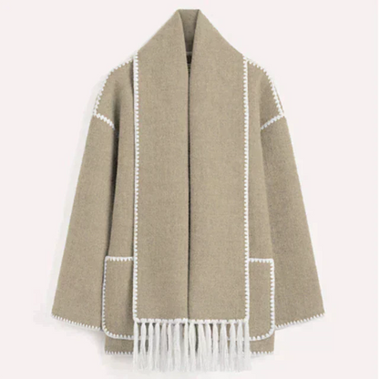Damen Winterjacke Schal Modern Elegant