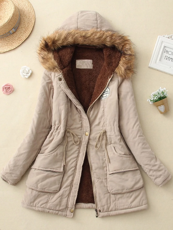 Schicke Slim-Fit Parka mit Kapuze Damen