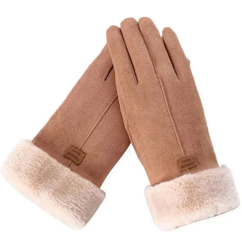Elegante Damenhandschuhe mit Pelzbesatz