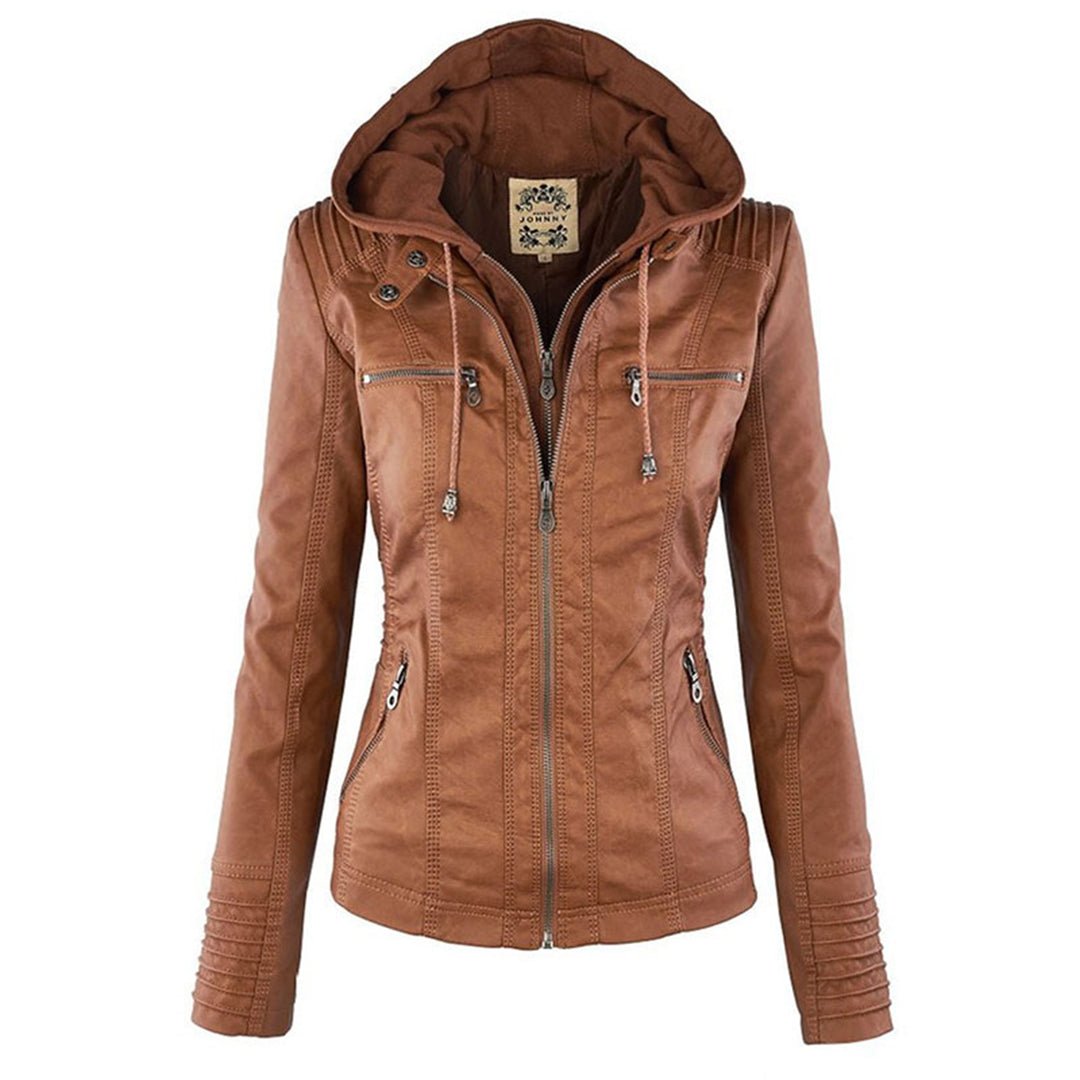 Damen Lederjacke Slim Fit Biker Style