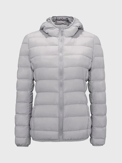 Warme Winterjacke Gepolstert mit Kapuze und Reißverschluss - IdealeKleiden