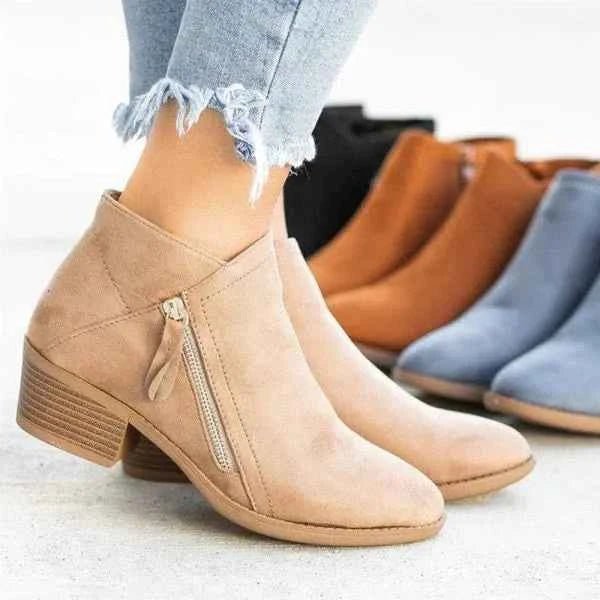 Elegante Damen Stiefeletten Lederschaft