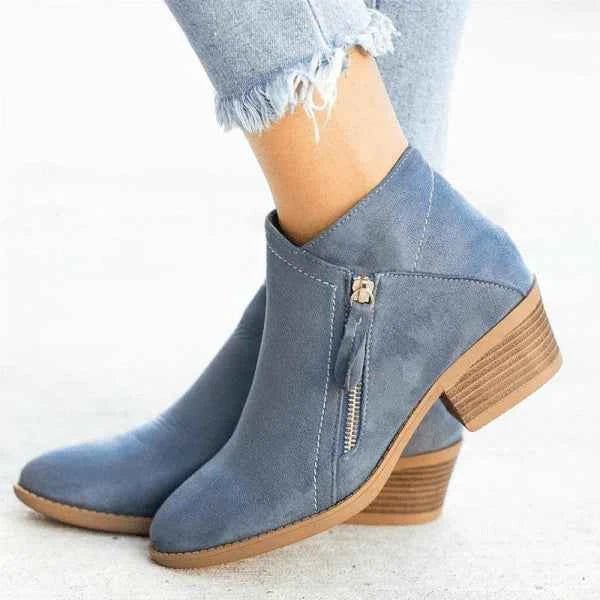 Elegante Damen Stiefeletten Lederschaft
