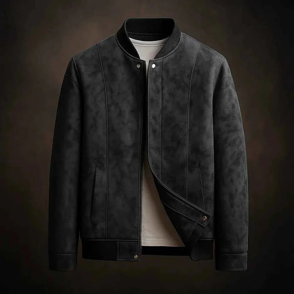 Elegante Lederbomberjacke Vintage Style