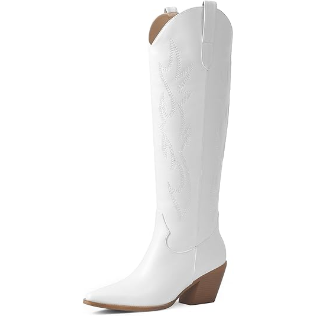 Stilvolle Cowboystiefel Niedrig Wildleder Optik