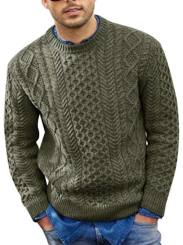 Stylische Herrenpullover Kabel Hals Design