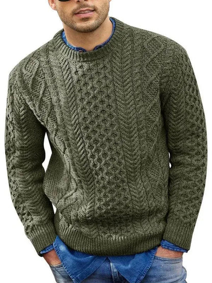 Stylische Herrenpullover Kabel Hals Design
